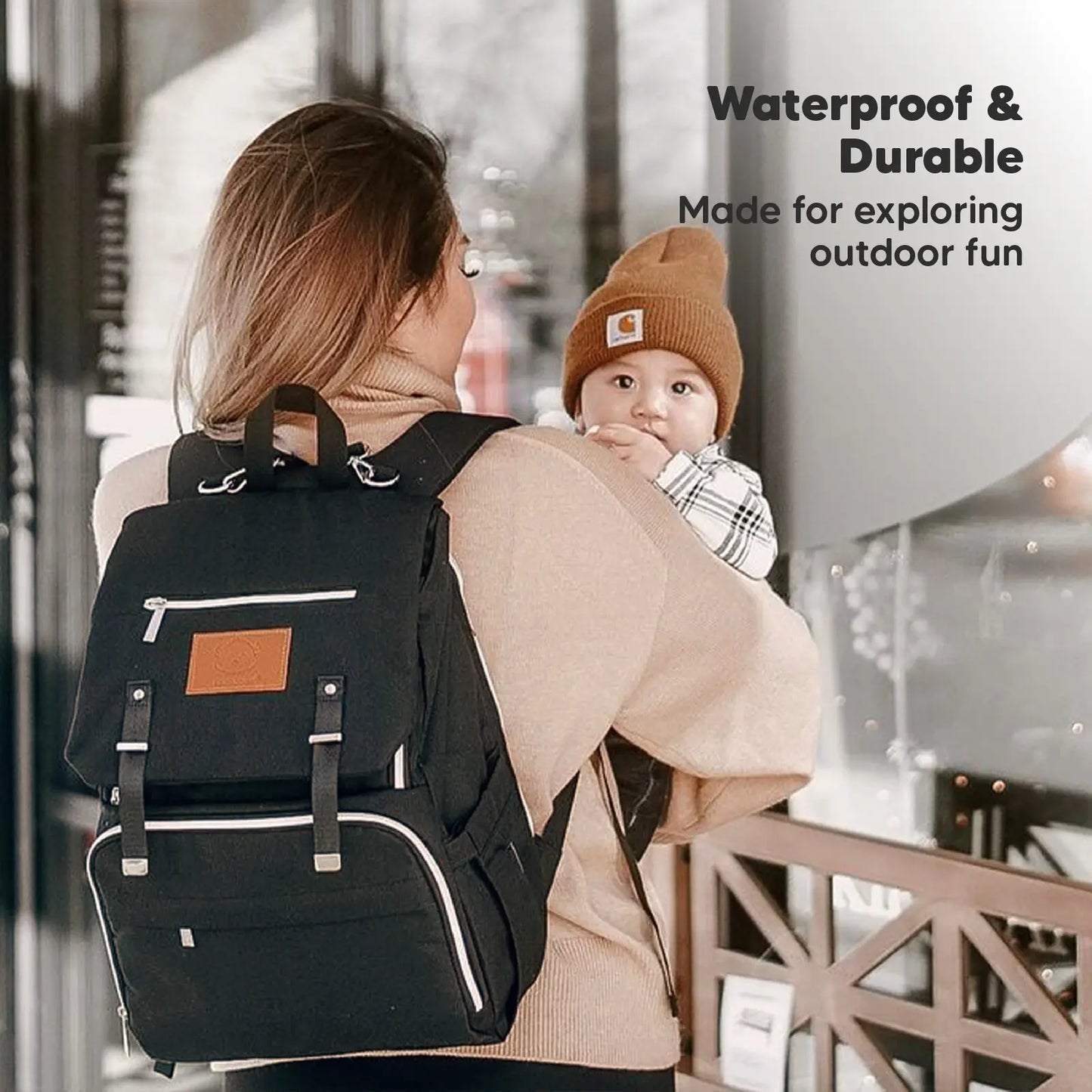 KeaBabies - KeaBabies Explorer Diaper Bag Backpack (Trendy Black) (7378800804018)