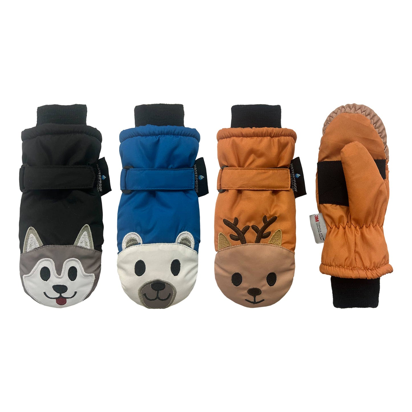 Critter Faces Ski Mitten w. Thinsulate Size 2-4
