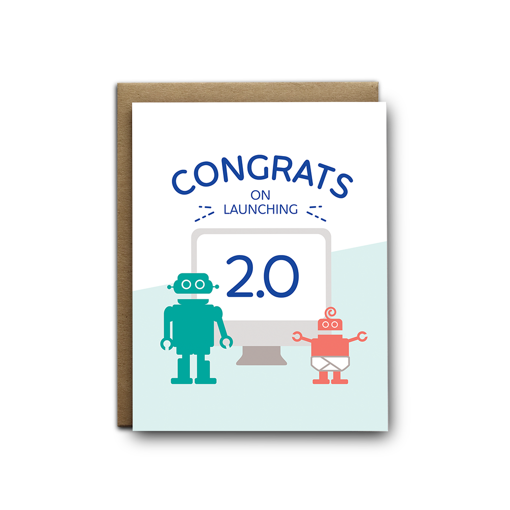 Baby Robot Greeting Card (7196840427698)