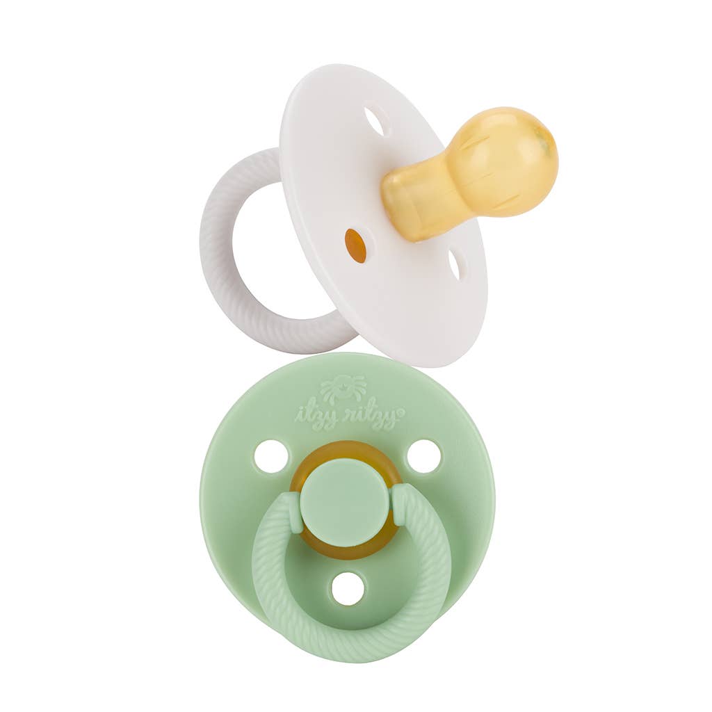 Itzy Soother Natural Rubber Paci Sets Mint White