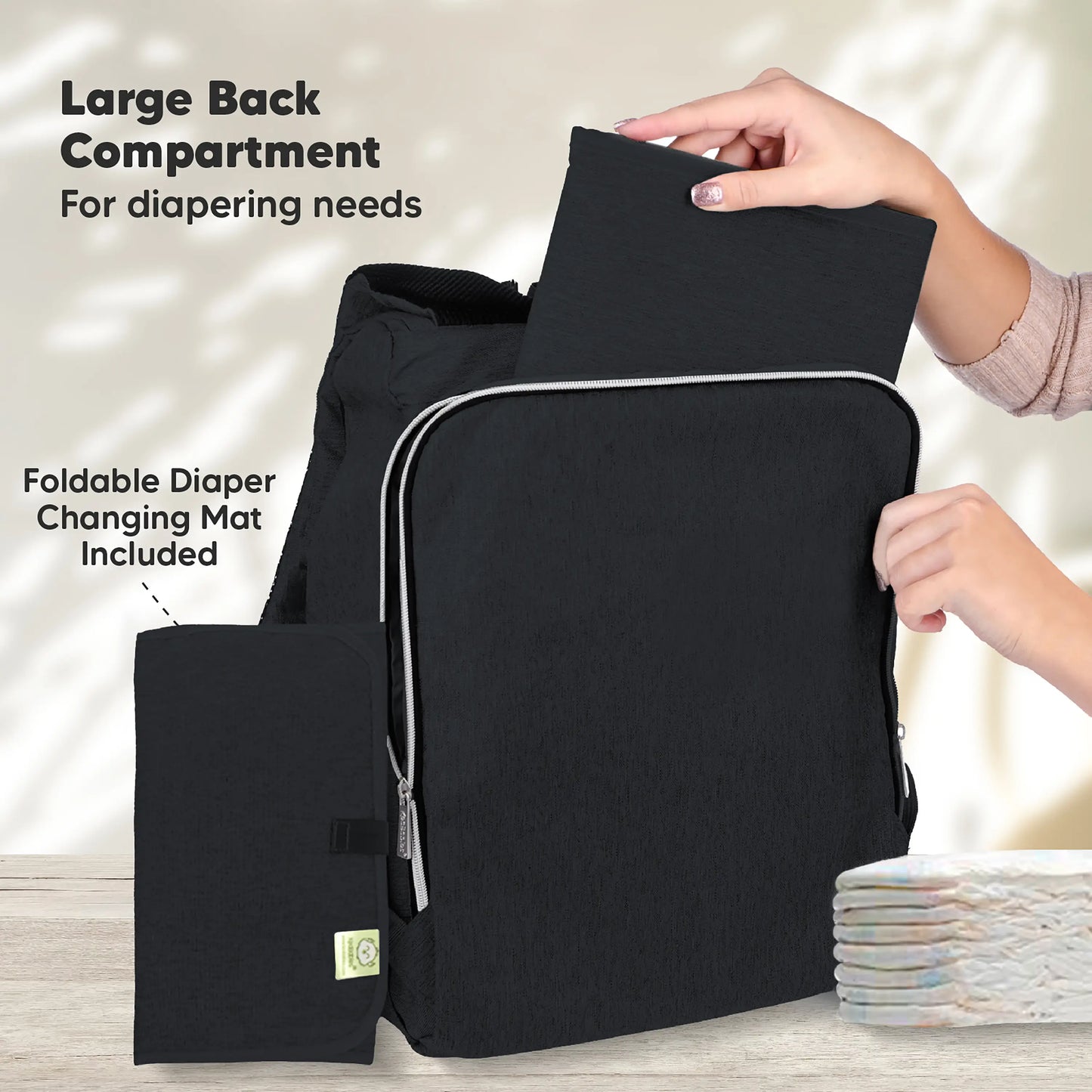 KeaBabies - KeaBabies Explorer Diaper Bag Backpack (Trendy Black) (7378800804018)