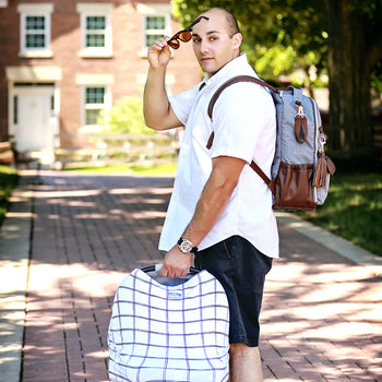 Itzy Ritzy - Handsome Heather Gray Boss Backpack™ Diaper Bag (7381167931570)