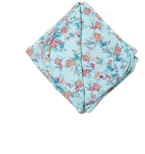 Everly Grey Baby - Bamboo Nursery Blanket - Blue Bouquet