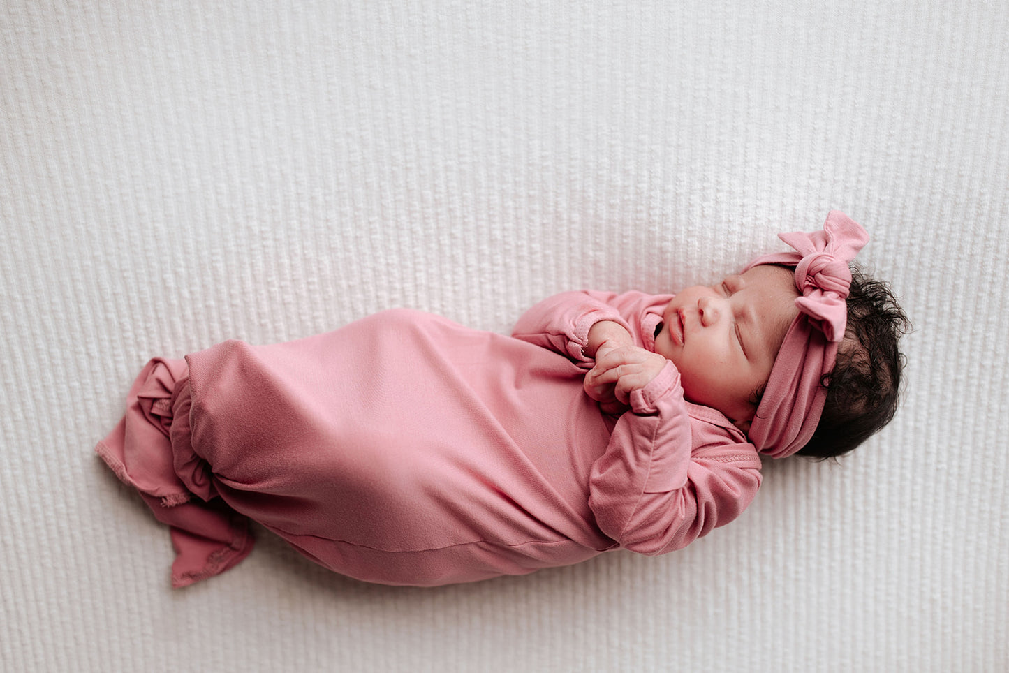 Three Little Tots - Knotted Newborn Gown - Rose