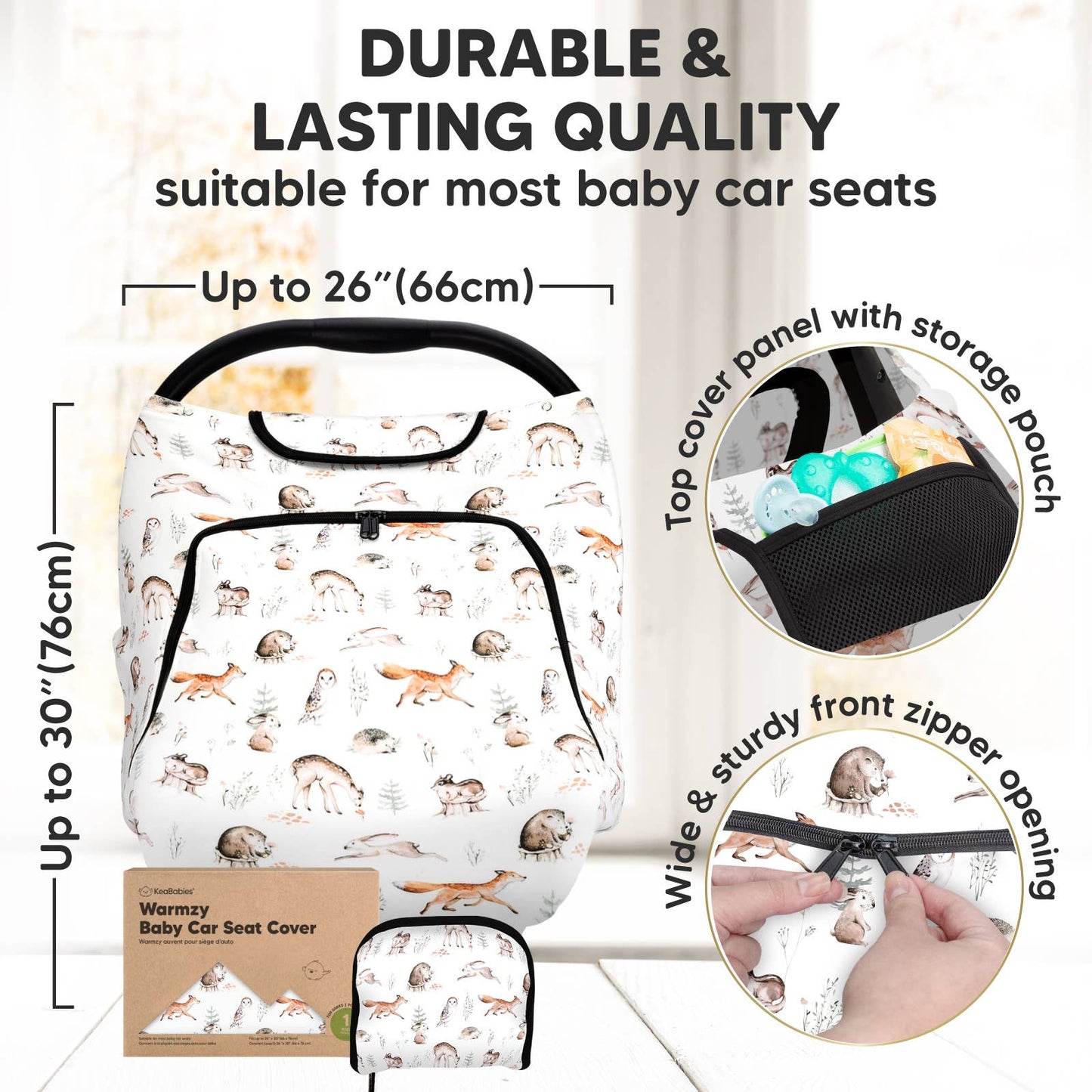 KeaBabies Warmzy Baby Carseat Cover (Arcadia) - ARRIVING FIRST WEEK OF DECEMBER
