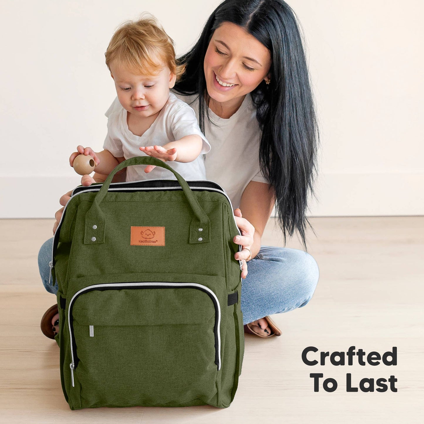 KeaBabies - Original Diaper Bag Backpack, Baby Bags with Changing Pad: Coffee Brown