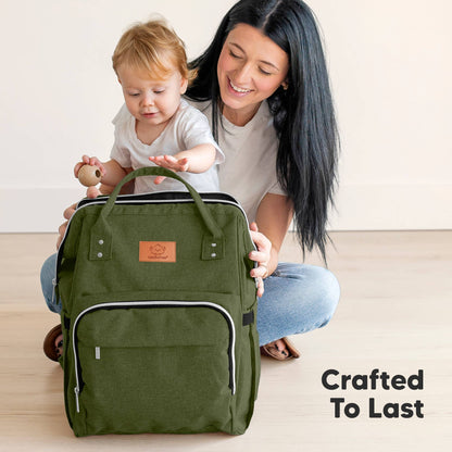 KeaBabies - Original Diaper Bag Backpack, Baby Bags with Changing Pad: Coffee Brown