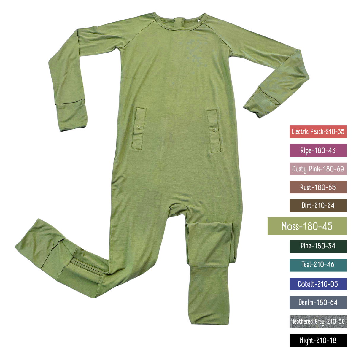 Little Locals PALS  Sleep + Play Long Sleeve Romper - Moss