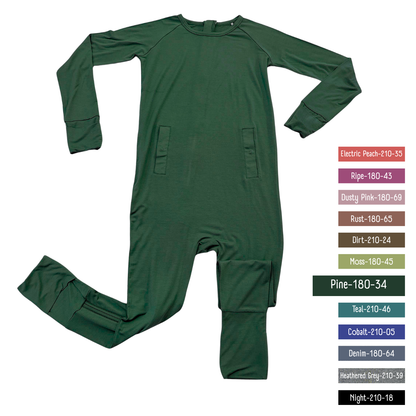 Little Locals PALS  Sleep + Play Long Sleeve Romper - Pine