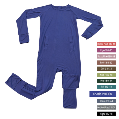 Little Locals PALS  Sleep + Play Long Sleeve Romper - Cobalt