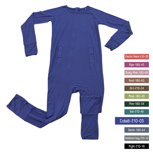 Little Locals PALS  Sleep + Play Long Sleeve Romper - Cobalt