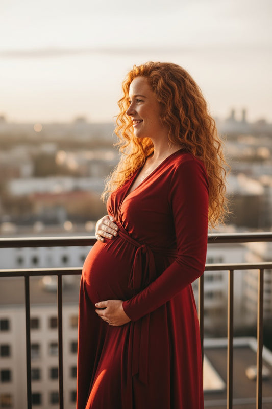 Bumpshoot Rental Dress: The Linda DARK RED LOWER CROSS BOOB