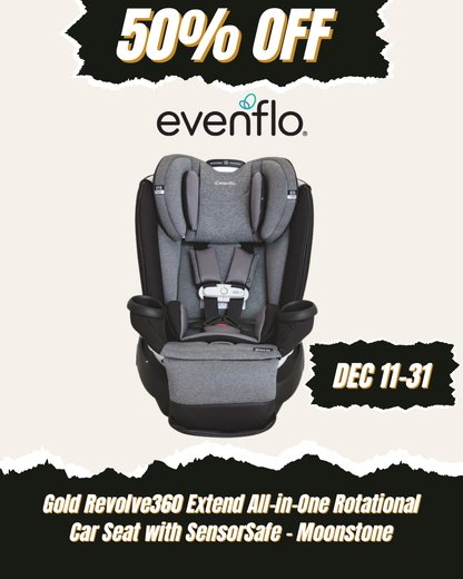 EVENFLO Gold Revolve360 Extend All-in-One Rotational Car Seat with SensorSafe (Moonstone)