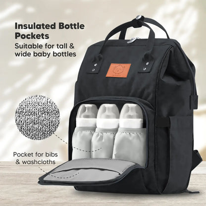 KeaBabies - KeaBabies Original Diaper Bag Backpack (Trendy Black) (7378801164466)