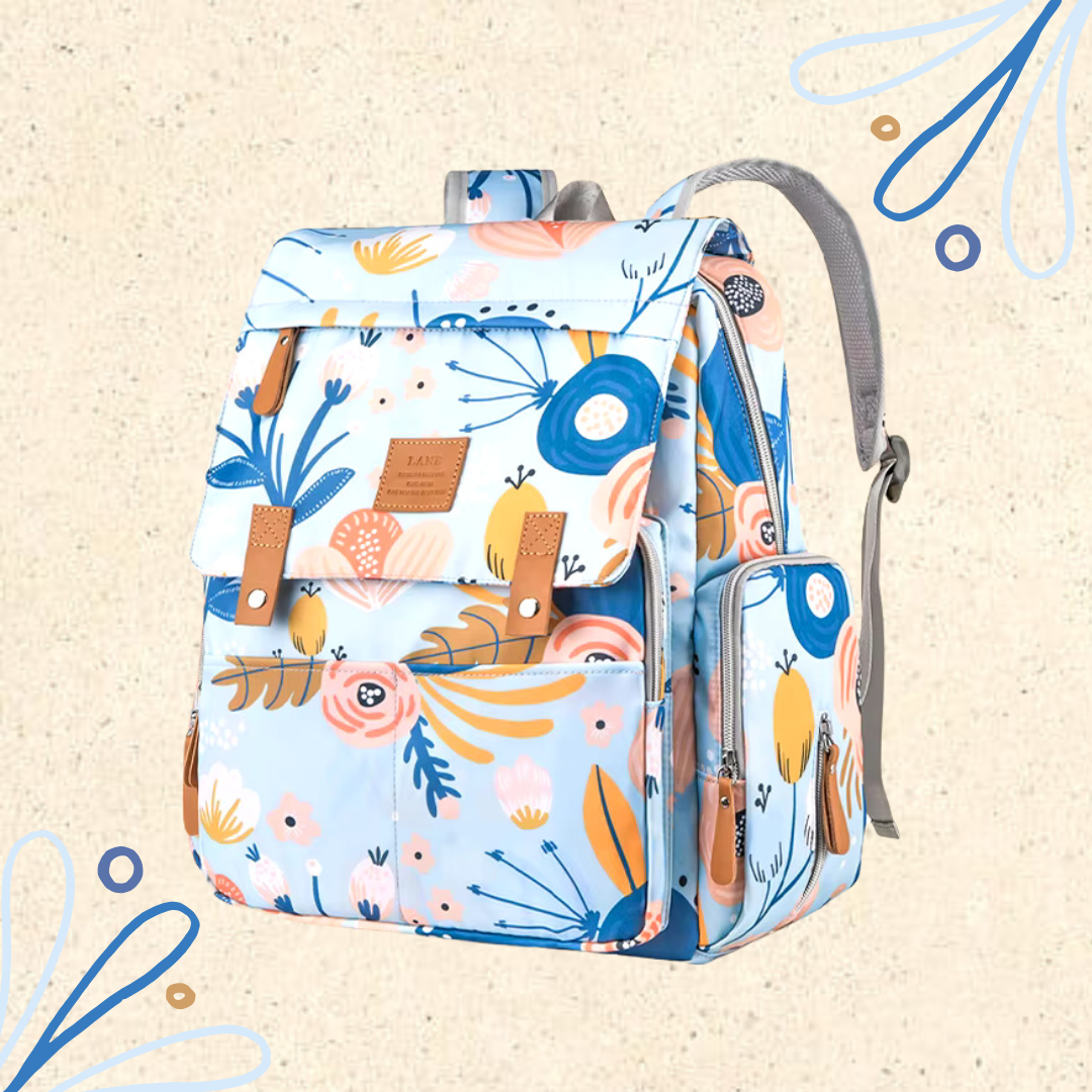 PRE-ORDER - Little Locals Diaper Rucksack - Water Flower