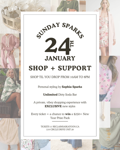 RESCHEDULED!!  SHOP + SUPPORT w/ Sunday Sparks @ Reclaim MBK