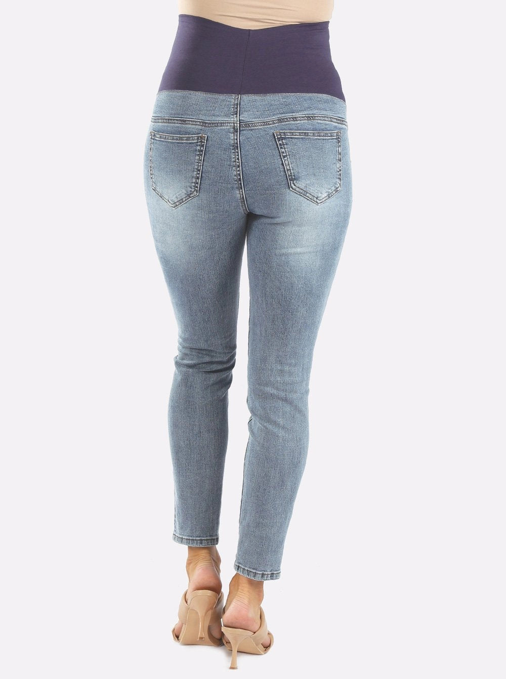 Angel Maternity - Over the Bump Skinny Jeans - Washed Blue