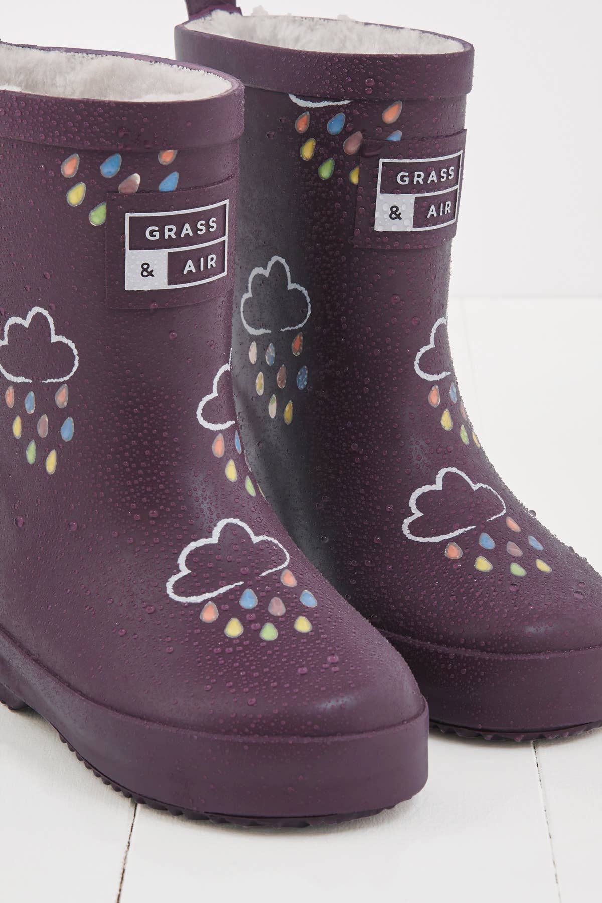 Grass & Air - Amethyst Purple Colour-Changing Kids Wellies: UK5
