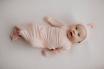 Three Little Tots - Knotted Newborn Gown - Heavenly Pink