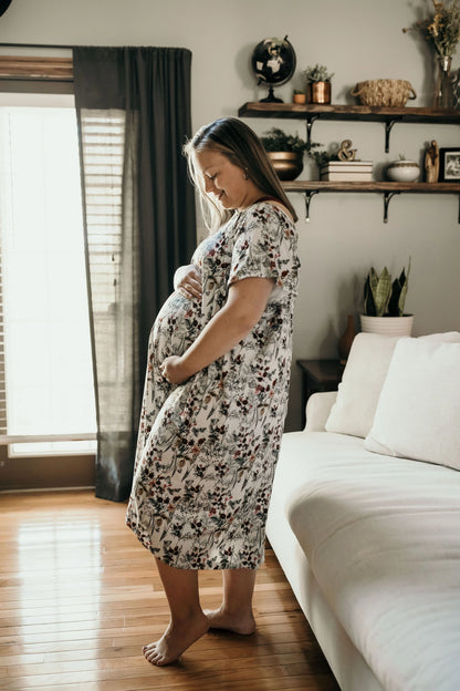 Three Little Tots - Maternity Mommy Labor and Delivery/ Nursing Gown