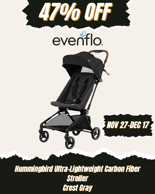 EVENFLO Hummingbird Ultra-Lightweight Carbon Fiber Stroller - Crest Gray