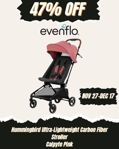 EVENFLO Hummingbird Ultra-Lightweight Carbon Fiber Stroller - Calypte Pink