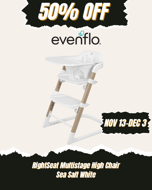 EVENFLO RightSeat Multistage High Chair (Sea Salt White)