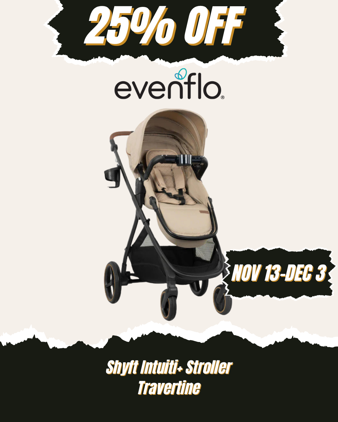 Evenflo Shyft Intuiti+ Stroller (Travertine)