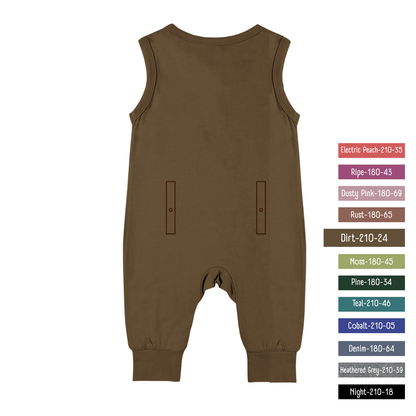 Little Locals PALS Sleep + Play Underalls - Dirt