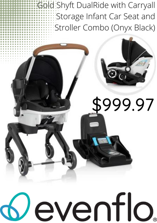 *FLOOR MODEL IN STORE* Evenflo - Gold Shyft DualRide with Carryall Storage Infant Car Seat and Stroller Combo (Onyx Black)