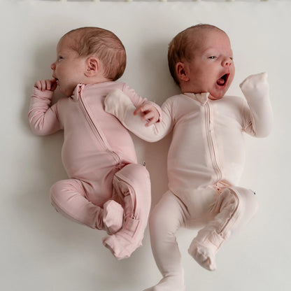 Pip + Phee - Bamboo Footed Sleeper - Petal Pink