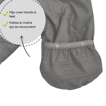 Perlimpinpin - CAR SEAT SAFE - One Piece Baby Snowsuit - Black