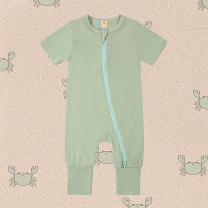 Little Locals - 🚨 IN STORE NOW 🚨  Little Locals Bamboo Zip Romper - SAGE