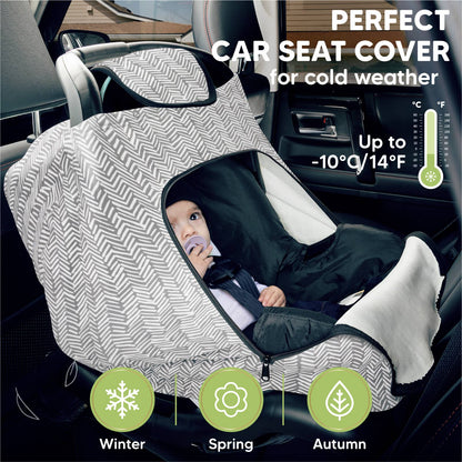 KeaBabies Warmzy Baby Carseat Cover (Herringbone) ARRIVING FIRST WEEK OF DECEMBER
