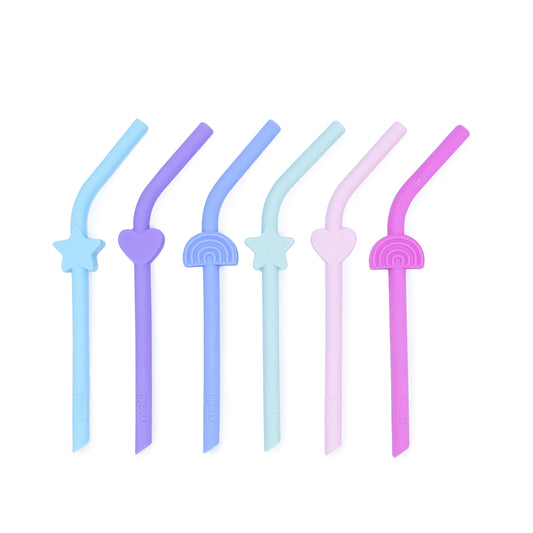 Melii - Silicone Straws w/Cleaning Brush - Star