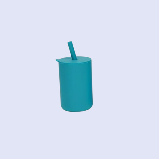 Milk Addict - Milk Addict Silicone Cup And Straw Set: Turquoise