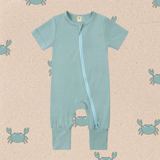 ✨PRE-SALE✨ Little Locals Bamboo Zip Romper  - PUDDLE