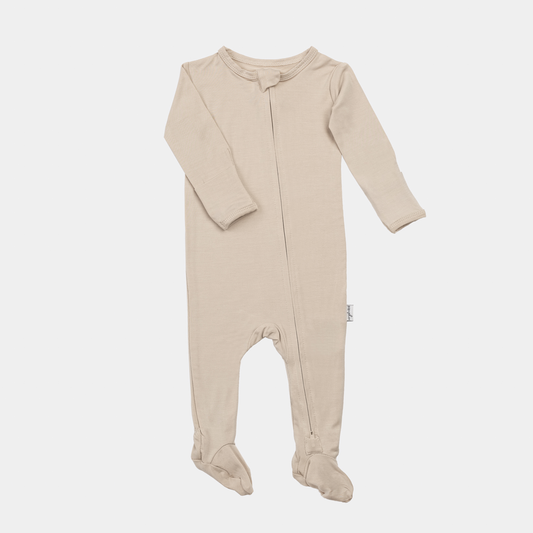 Pip + Phee - Bamboo Footed Sleepers | Solids: Sand / Newborn