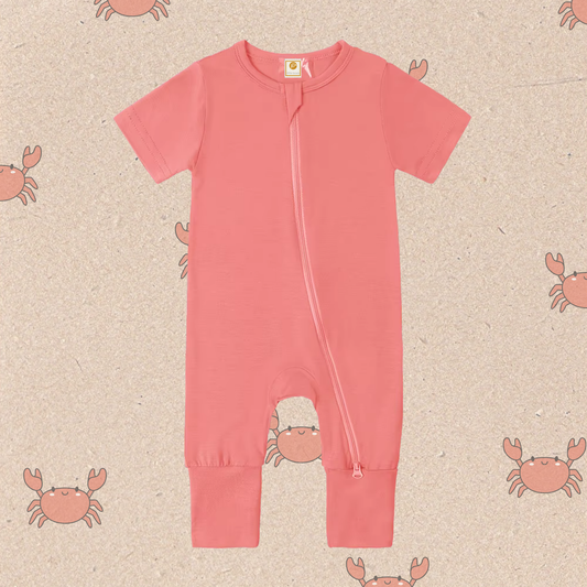 ✨PRE-SALE✨ Little Locals Bamboo Zip Romper  - JUICE