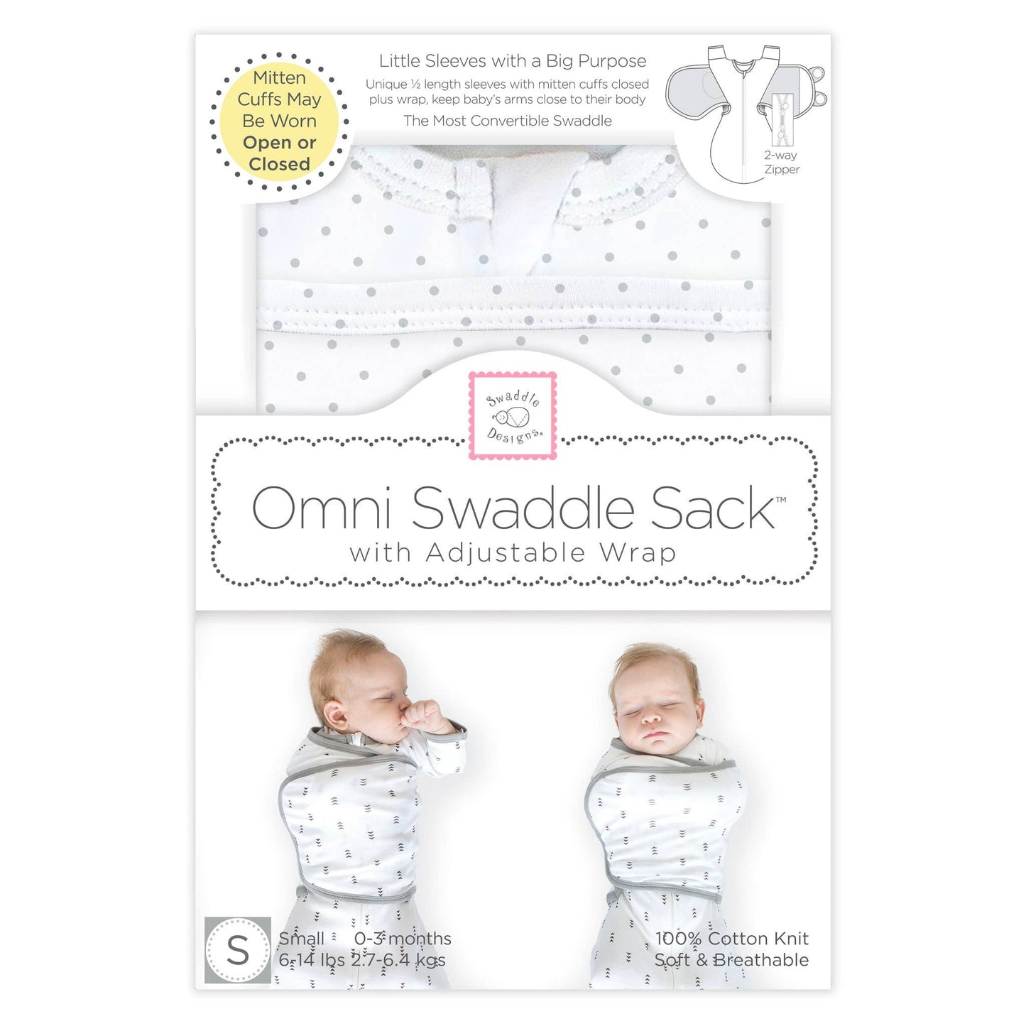 Omni Swaddle Sack - Sterling Polka Dots - Newborn/0-3 Months