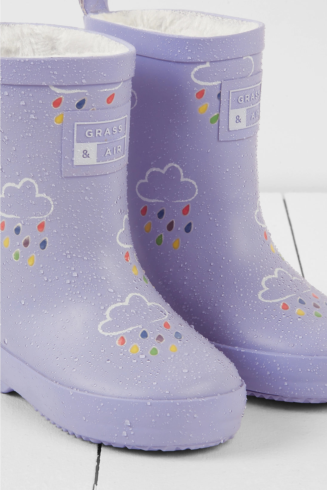 Grass & Air - Colour Changing Rain Boots (Wellies) - Purple Thistles