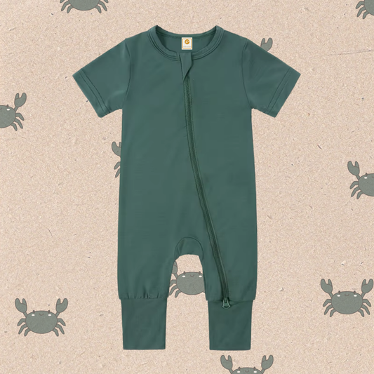 ✨PRE-SALE✨ Little Locals Bamboo Zip Romper - FOREST