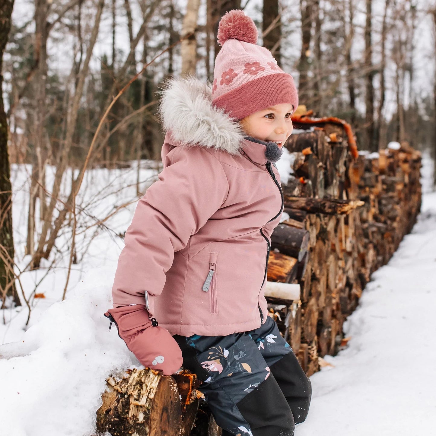 Perlimpinpin - Two Piece Kid Snowsuit - Peony