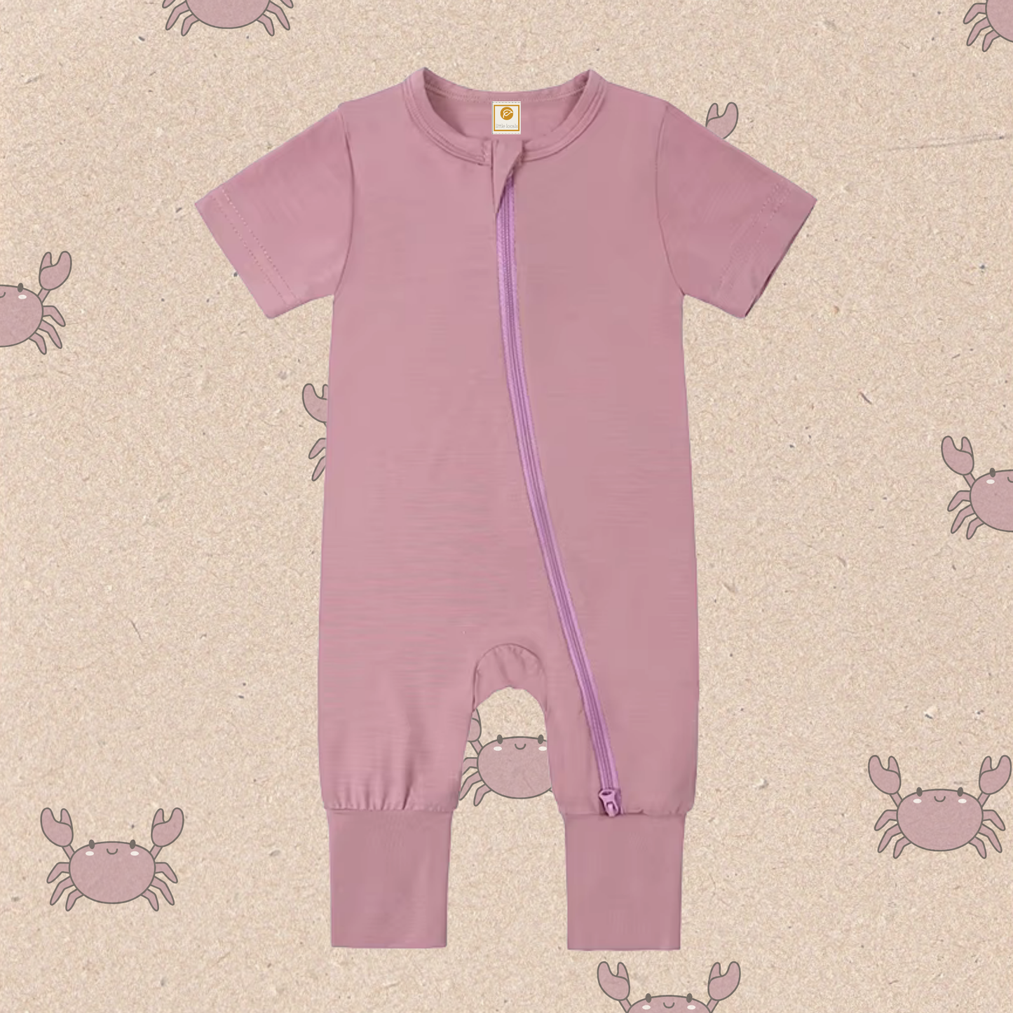 ✨PRE-SALE✨ Little Locals Bamboo Zip Romper - MUSHROOM