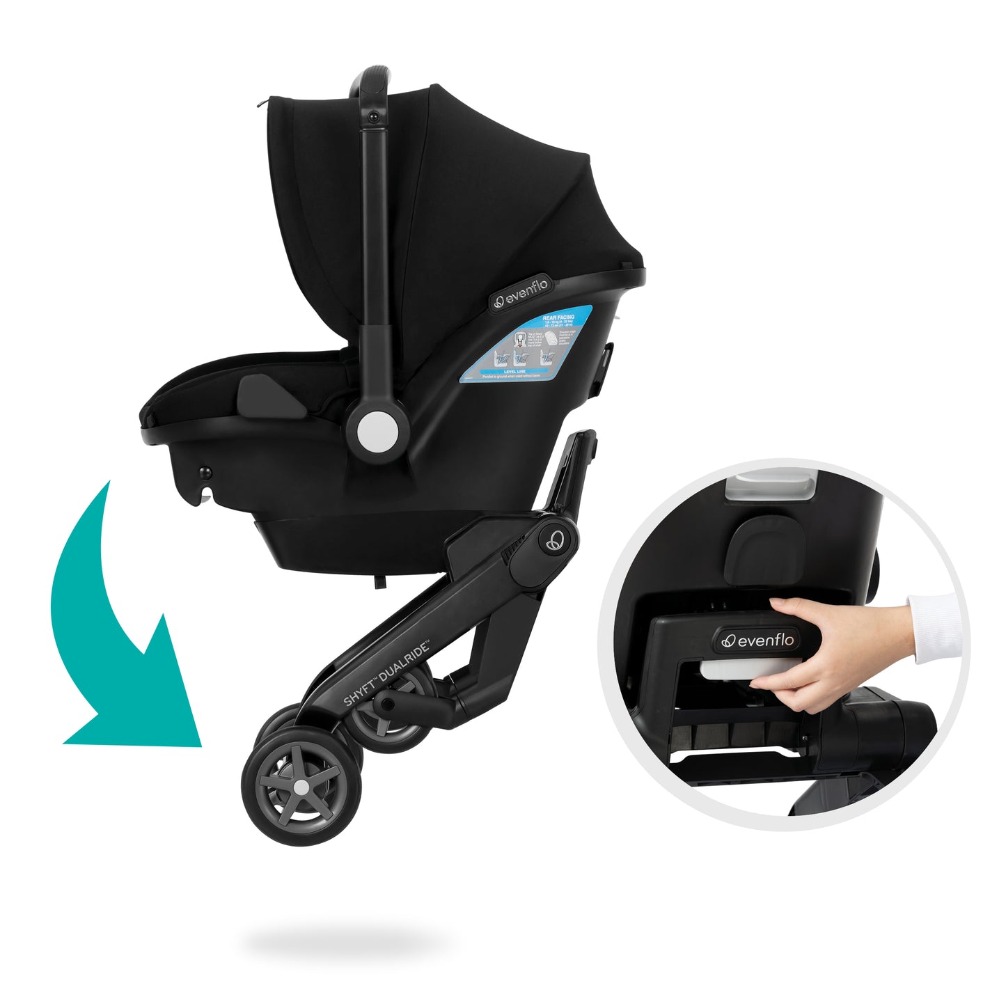 Evenflo - Shyft DualRide Infant Car Seat and Stroller Combo (Beaufort)