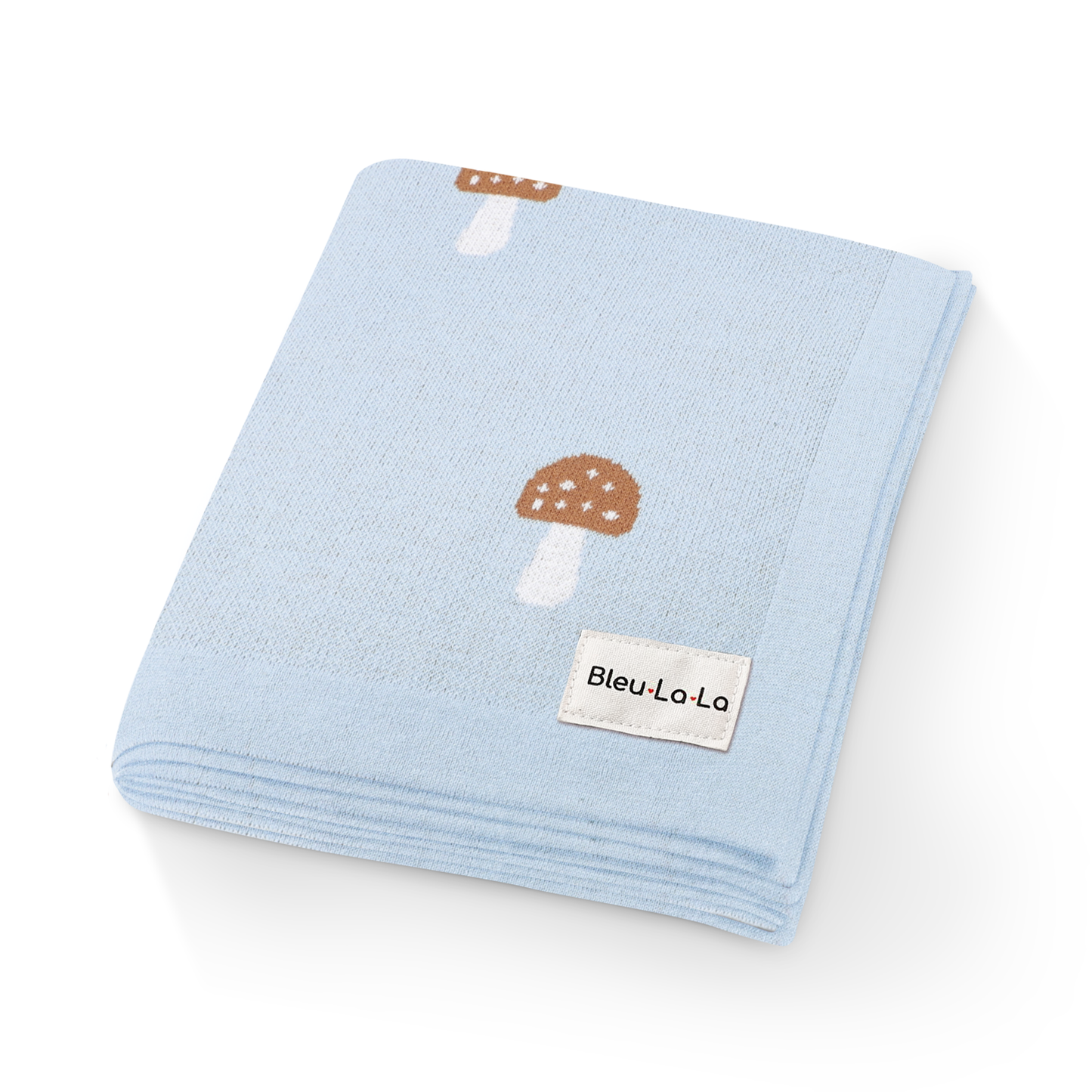 Bleu La La - 100% Luxury Cotton Swaddle Receiving Baby Blanket - Mushroom: Pink