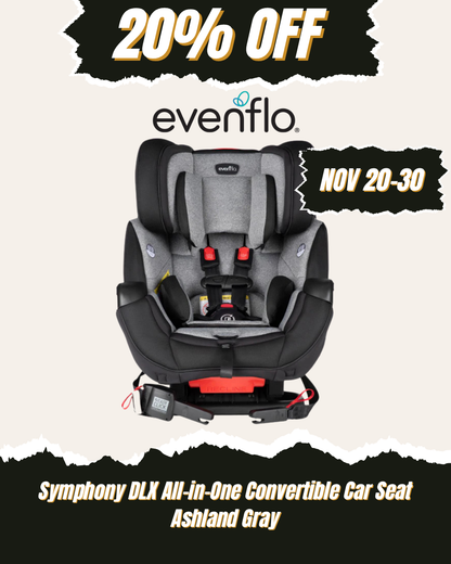 EVENFLO Symphony DLX All-in-One Convertible Car Seat (Ashland Gray)