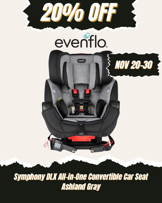 EVENFLO Symphony DLX All-in-One Convertible Car Seat (Ashland Gray)