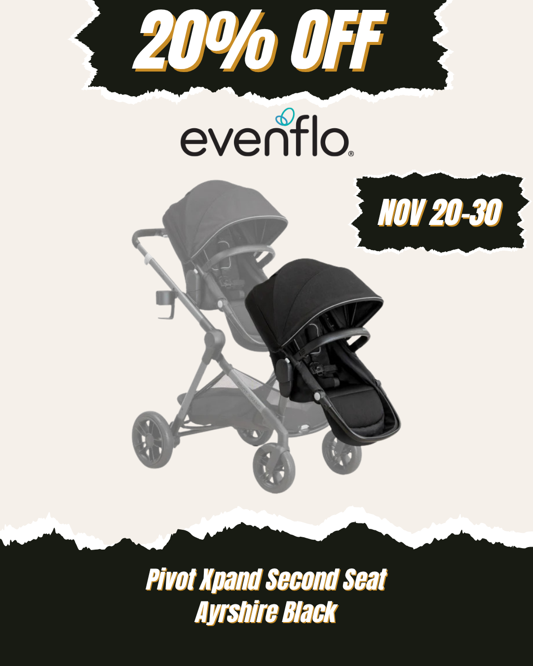 EVENFLO Pivot Xpand Second Seat (Ayrshire Black)