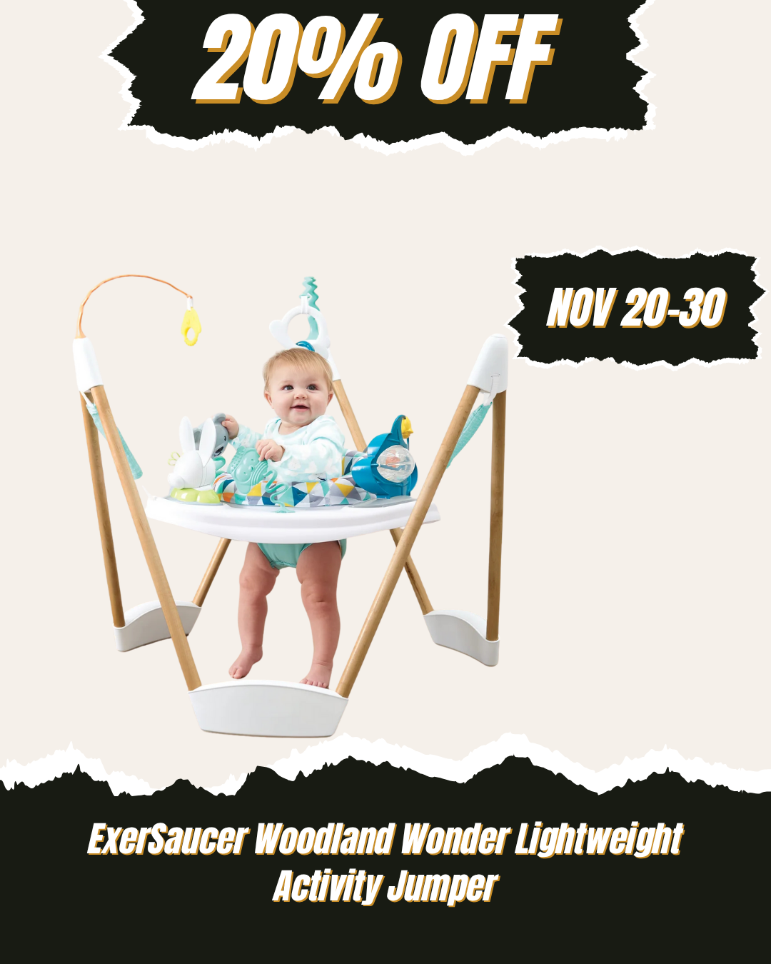 Evenflo - ExerSaucer Woodland Wonder Lightweight Activity Jumper